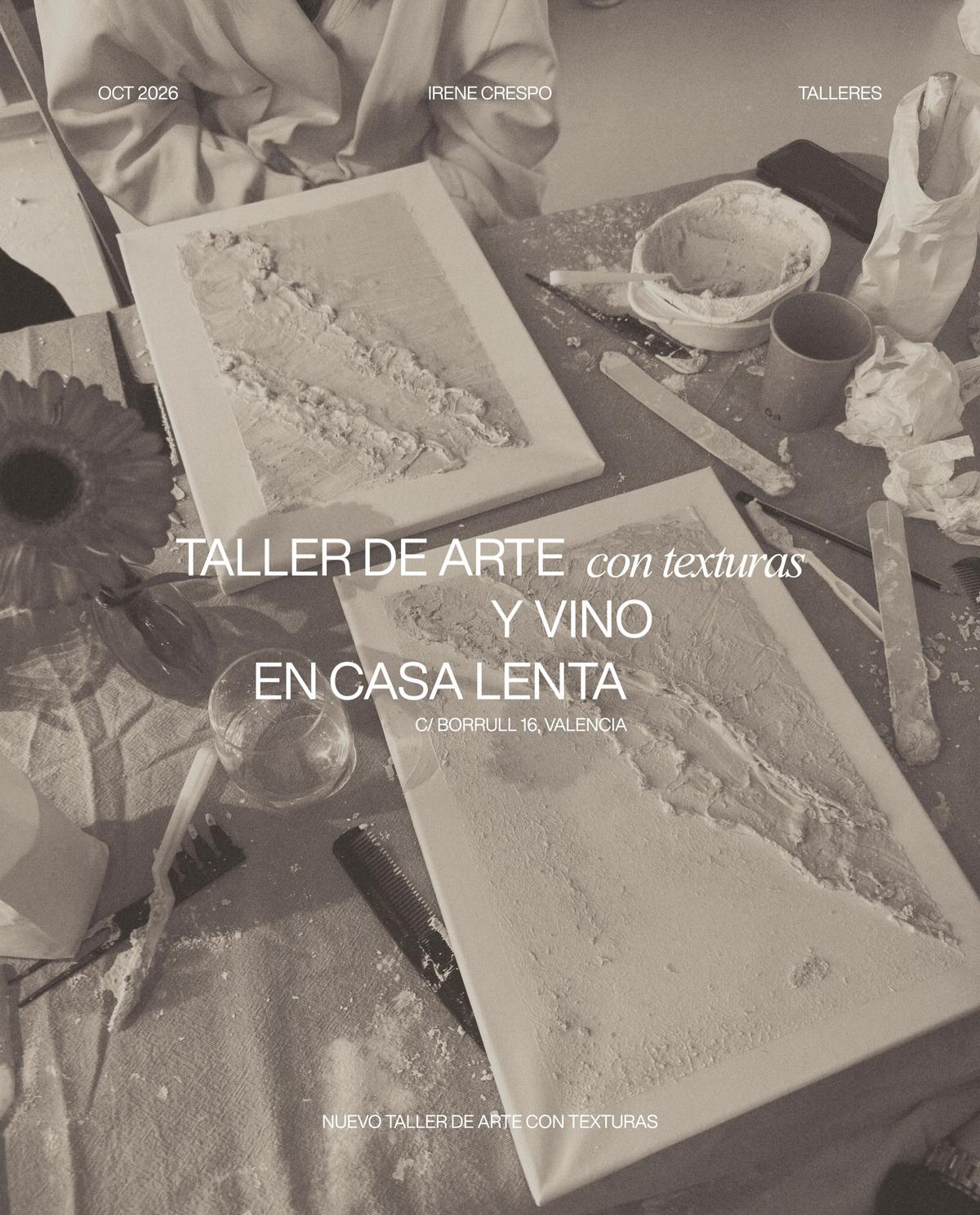 Taller de arte con texturas y vino