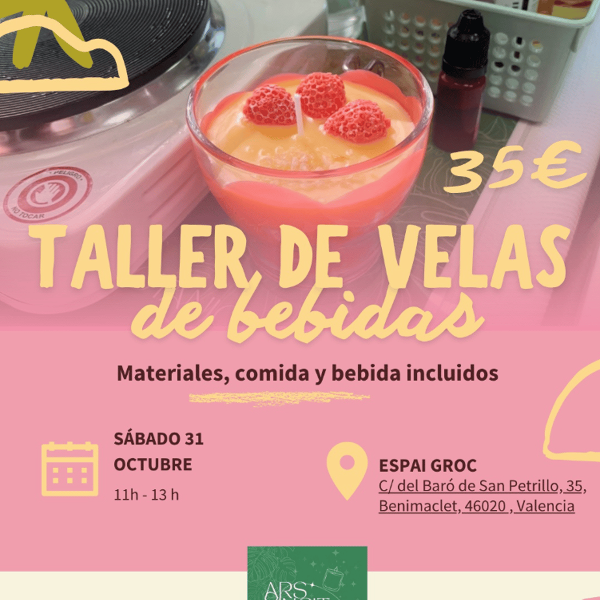 Taller de velas de bebidas
