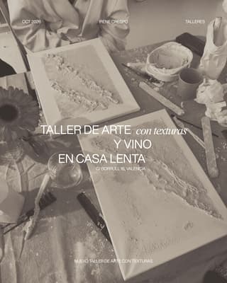 Taller de arte con texturas y vino